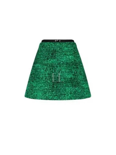 Women's Print Cotton A-Line Skirt Green - MONCLER - BALAAN 2