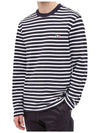 Fox Logo Stripe Long Sleeve T-Shirt Navy - MAISON KITSUNE - BALAAN 5