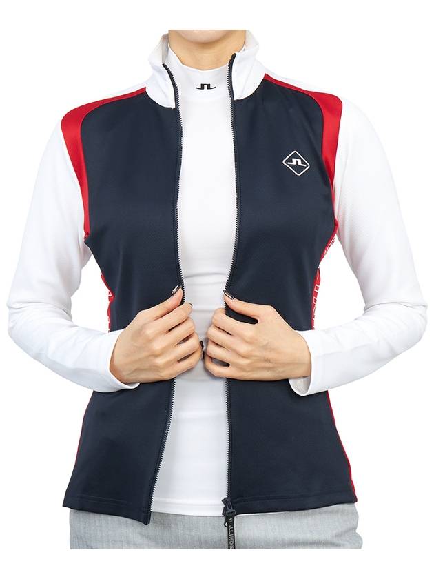 Women's Solar Full Zip Mid Layer Jacket Navy - J.LINDEBERG - BALAAN 7