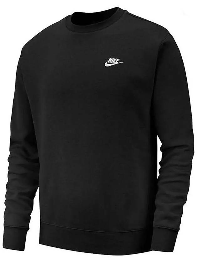 Sportswear Men's Club Fleece Crew Sweatshirt Black - NIKE - BALAAN 5