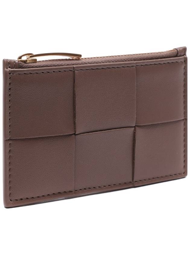 Intrecciato Zipper Card Wallet Taupe Grey - BOTTEGA VENETA - BALAAN 4