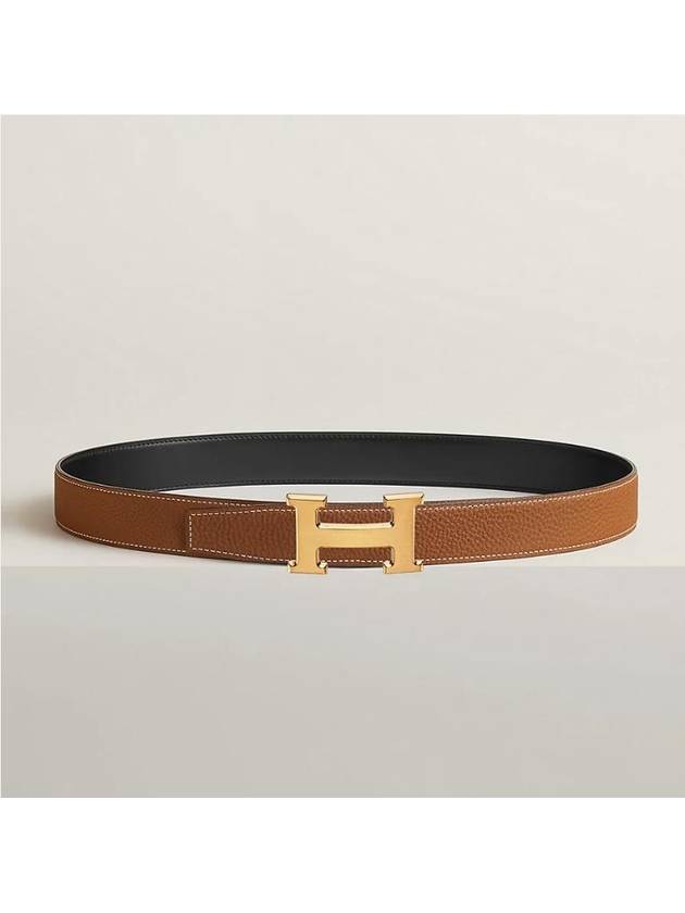 H Buckle Reversible 32mm Leather Black - HERMES - BALAAN 3