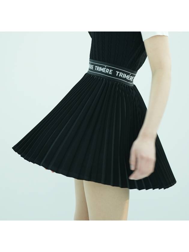 Wrinkle pleated banding skirt BLACK - TRIMERE - BALAAN 1