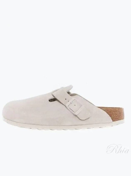 Boston Suede Mule White - BIRKENSTOCK - BALAAN 2