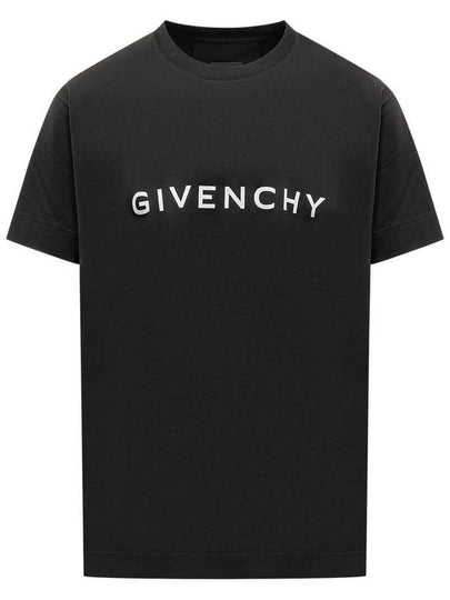 Logo Oversized Fit Cotton Short Sleeve T-Shirt Black - GIVENCHY - BALAAN 2