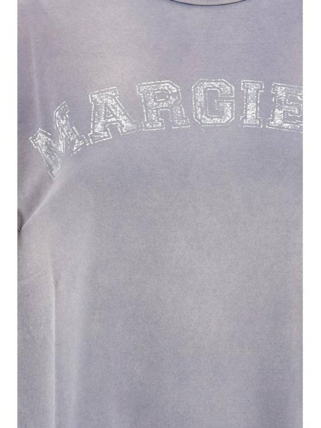 Logo Cotton Jersey Short Sleeve T-Shirt Lilac - MAISON MARGIELA - BALAAN 4