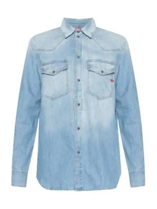 D Ocean Western Denim Long Sleeve Shirt Blue - DIESEL - BALAAN 2