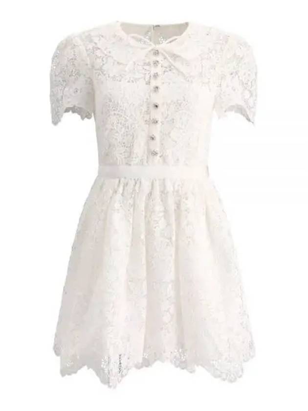 Women's Lace Mini Short Dress White - SELF PORTRAIT - BALAAN 2