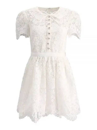 White Cord Lace Collar Mini Dress PF23 080S W - SELF PORTRAIT - BALAAN 1