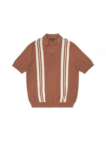 Health SeekersGolfers Perennial Striped Knit ORANGE M3313LKT04ORG - MALBON GOLF - BALAAN 1