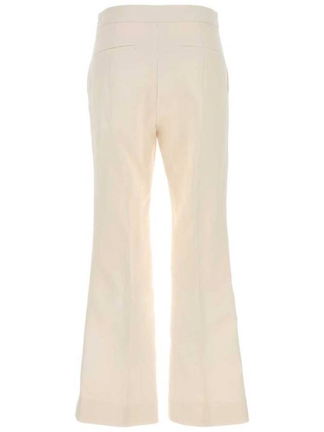 Silk blend straight pants white - GUCCI - BALAAN 3