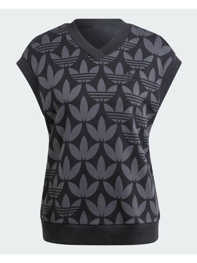 Monogram Trefoil Knit Vest Black - ADIDAS - BALAAN 1