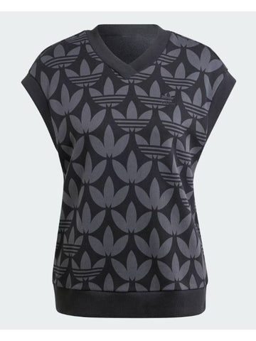 Monogram Trefoil Knit Vest Black - ADIDAS - BALAAN 1