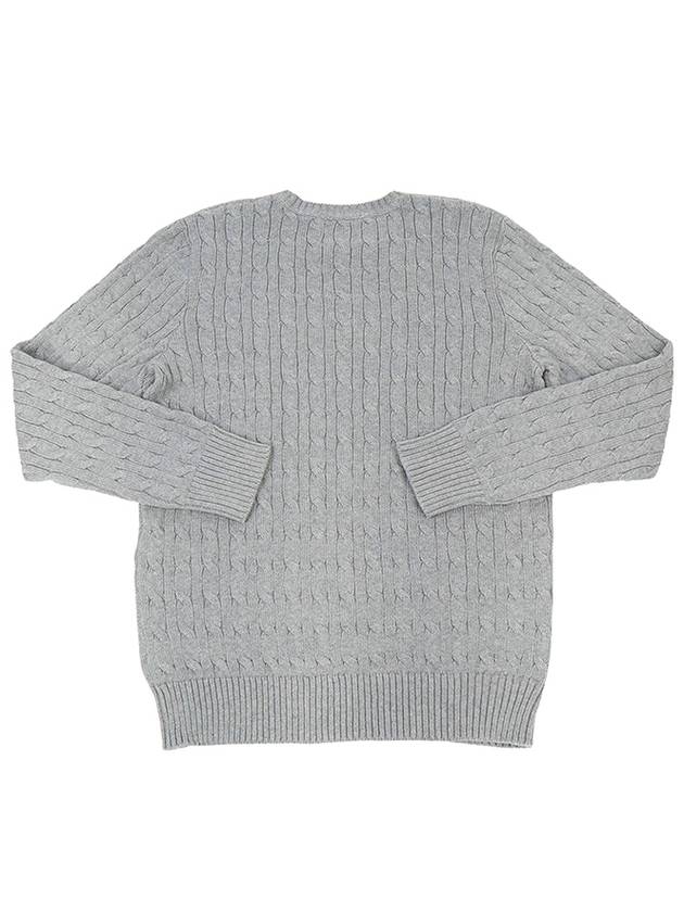 Kids Pony Logo Crew Neck Knit Top Grey - POLO RALPH LAUREN - BALAAN 3