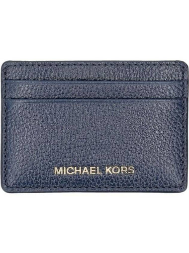 Pebble Leather Card Wallet Navy - MICHAEL KORS - BALAAN 1