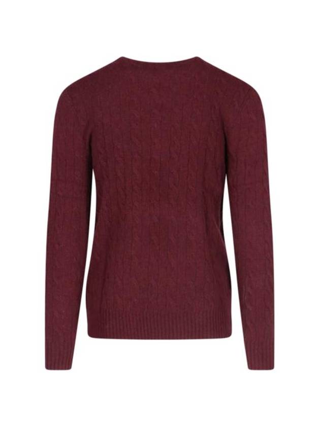 Embroid Logo Cable Knit Top Wine - POLO RALPH LAUREN - BALAAN 3