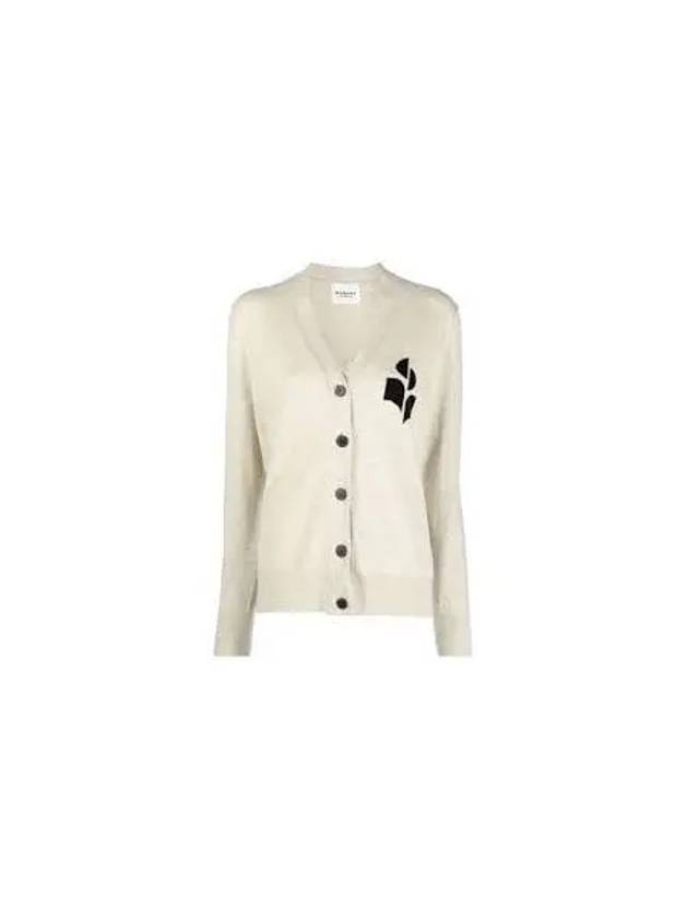 Isabel Marant KARIN CA0008FA A1X05E 02LY logo cardigan - ISABEL MARANT - BALAAN 1