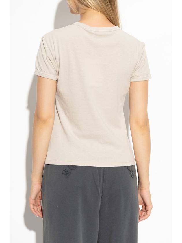 Acne Studios Printed T-shirt, Women's, Beige - ACNE STUDIOS - BALAAN 4