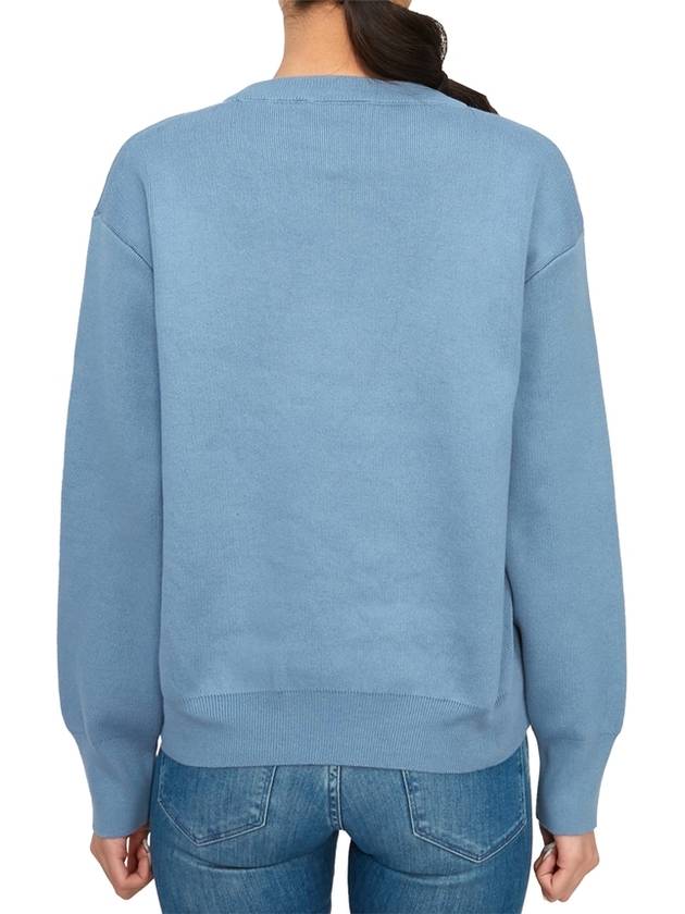 Signature Embroidered Crew Neck Knit Top Blue - CARHARTT WIP - BALAAN 4