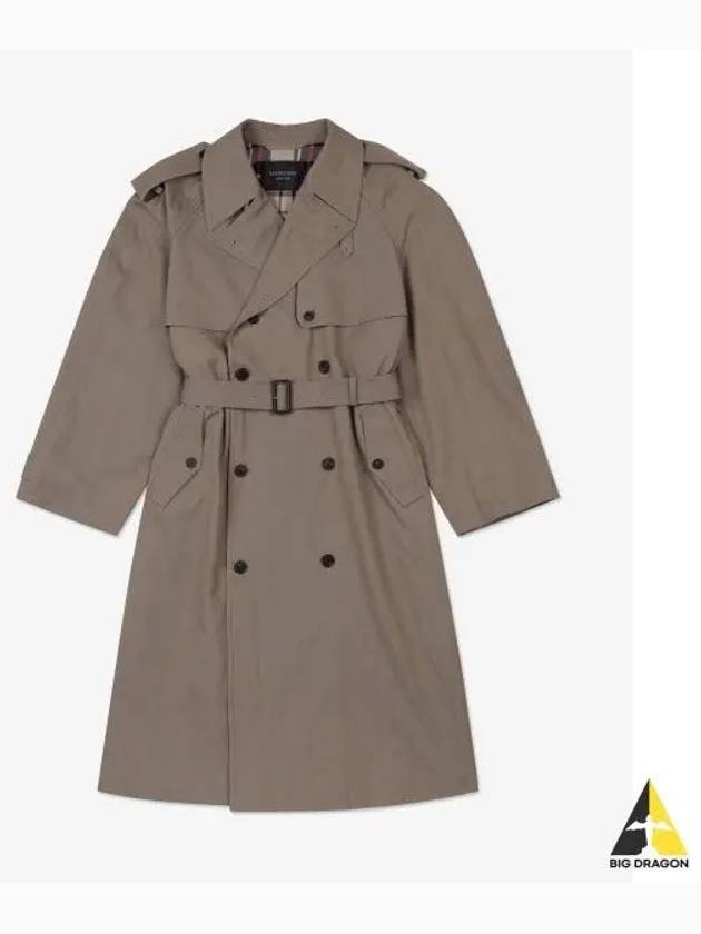 Women's Oversized Shoulder Tab Trench Coat Beige - BALENCIAGA - BALAAN 2