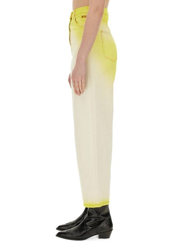 Denim Straight Pants 3642MDP240T 24747306 YELLOW - MSGM - BALAAN 5