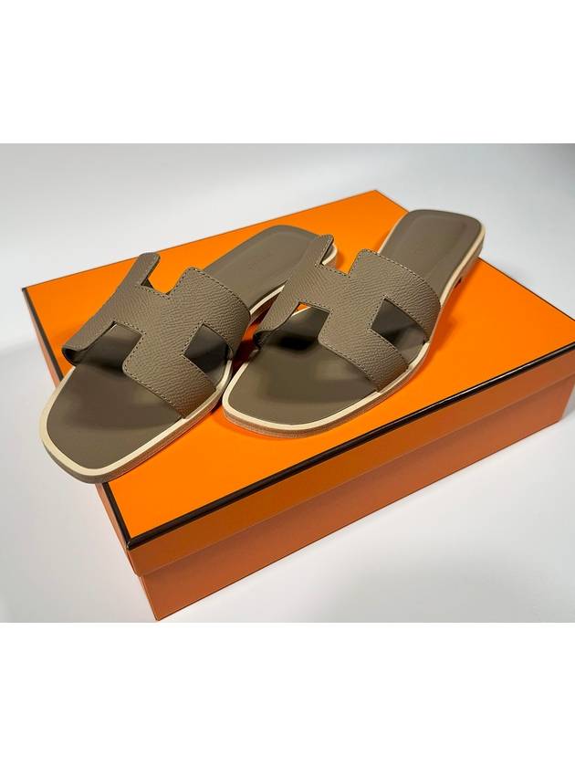 Oran Leather Sandals Etoupe - HERMES - BALAAN 4