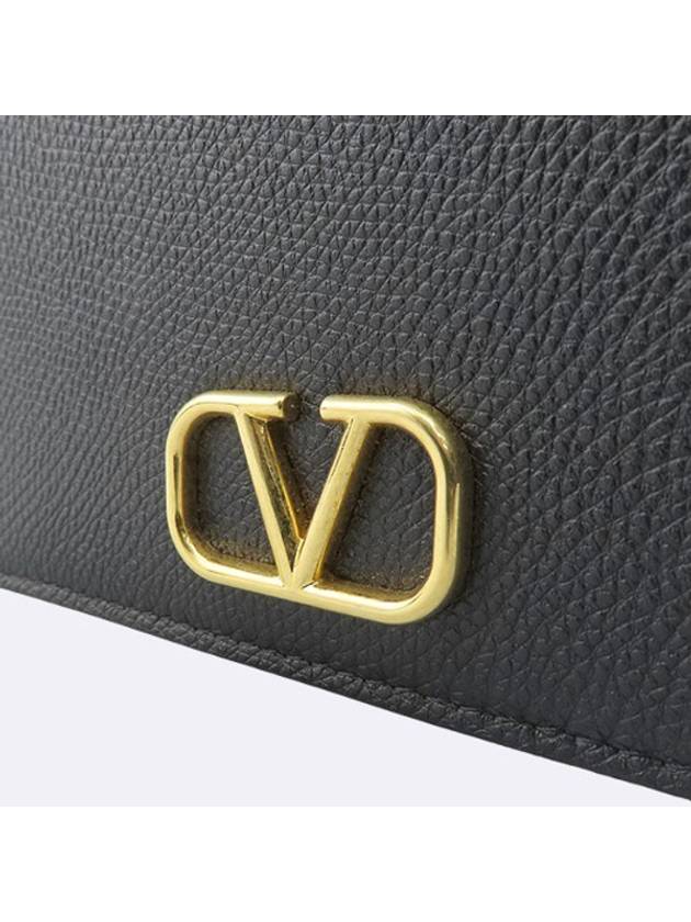 1W2P0W42 Black Leather Stampa Alce V Logo Chain Wallet and Crossbag - VALENTINO - BALAAN 6