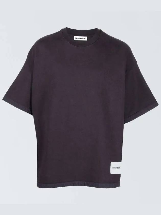 Logo Patch Short Sleeve T-Shirt Purple - JIL SANDER - BALAAN 4