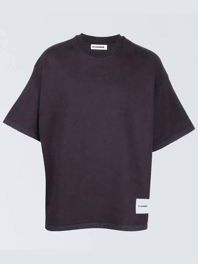 Logo Patch Short Sleeve T-Shirt Purple - JIL SANDER - BALAAN 2