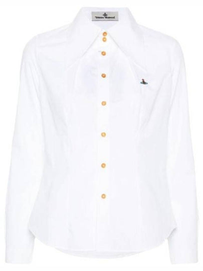 W Violin Logo Shirt White - VIVIENNE WESTWOOD - BALAAN 2