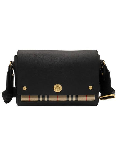 Black leather vintage check note cross bag 80211101 - BURBERRY - BALAAN 1