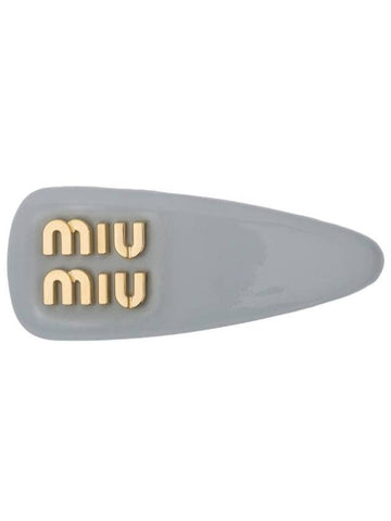 patent leather hair clip cornflower blue - MIU MIU - BALAAN.