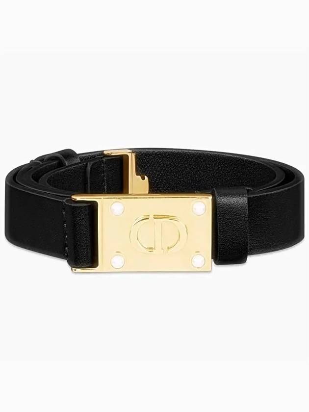 D-Treasure CD Buckle Tag Calfskin Belt Black - DIOR - BALAAN 4