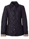 Women's Diamond Quilted Thermoregulated Check Jacket Midnight - BURBERRY - BALAAN 2