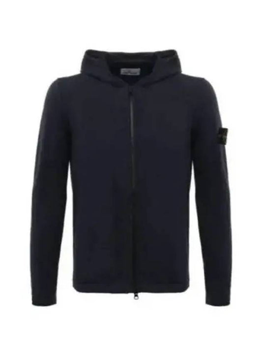 Wappen Patch Stocking Stitch Cotton Nylon Zip Up Hoodie Navy - STONE ISLAND - BALAAN 2