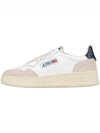 Women's Leather Suede Medalist Low Top Sneakers White Blue - AUTRY - BALAAN 4