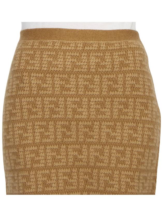 Cashmere H-Line Skirt Brown - FENDI - BALAAN 6