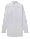 Men's Oxford Satin Diagonal Armband Long Sleeve Shirt White - THOM BROWNE - BALAAN 3