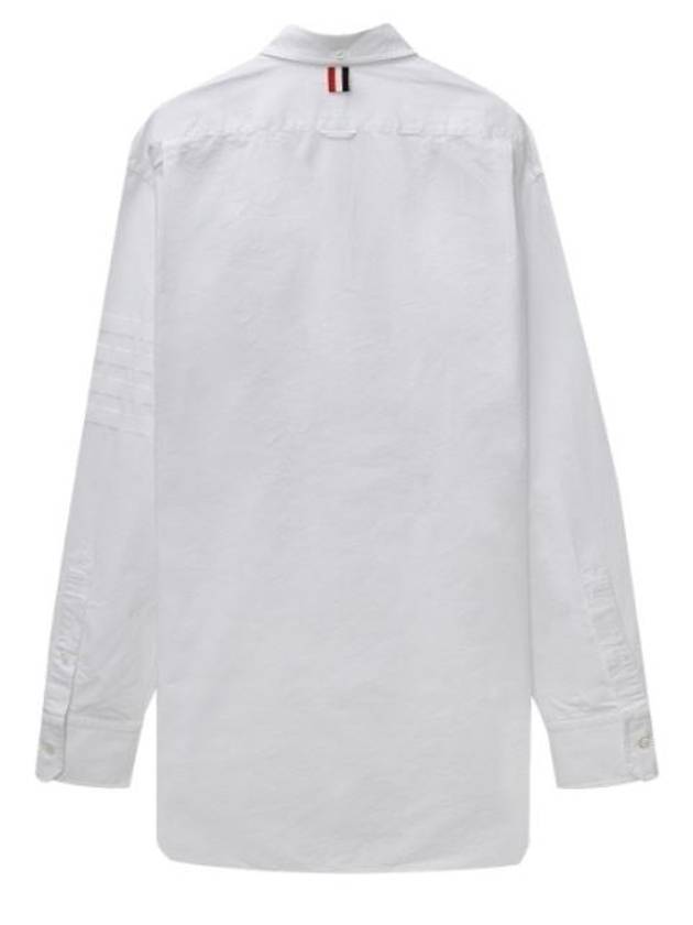 Men's Oxford Satin Diagonal Armband Long Sleeve Shirt White - THOM BROWNE - BALAAN 3