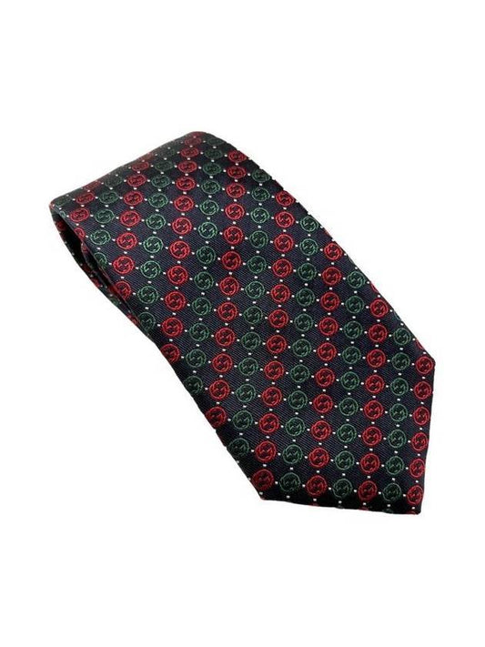 Interlocking G Silk Tie Navy - GUCCI - BALAAN.