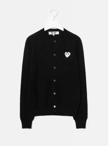 Unisex White Heart Wappen Spring Fall Cardigan Black Contemporary Domestic Product GM0024070970597 - COMME DES GARCONS PLAY - BALAAN 1