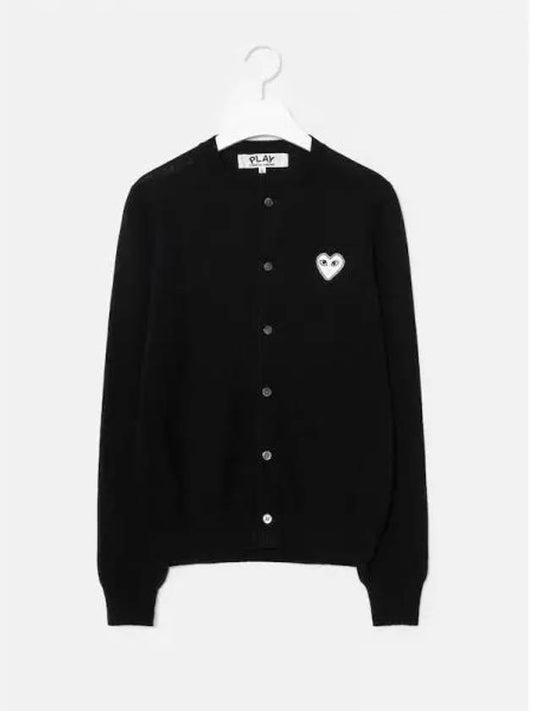 Unisex White Heart Wappen Spring Fall Cardigan Black Contemporary Domestic Product GM0024070970597 - COMME DES GARCONS PLAY - BALAAN 1