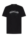 Powder Effect Logo Cotton Short Sleeve T-Shirt Black - MONCLER - BALAAN 1