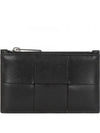 Maxi Intrecciato Zipper Coin Purse Black - BOTTEGA VENETA - BALAAN 2