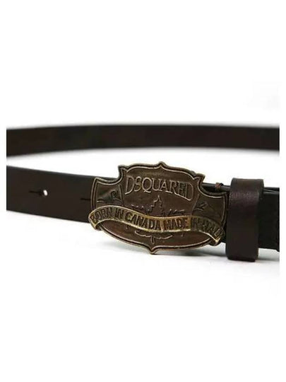 Men's Suede Leather Belt Brown - DSQUARED2 - BALAAN 2