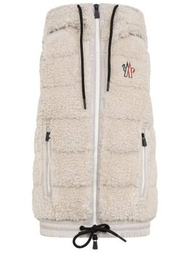 Grenoble Padded Teddy Zip-Up Vest Beige - MONCLER - BALAAN 3