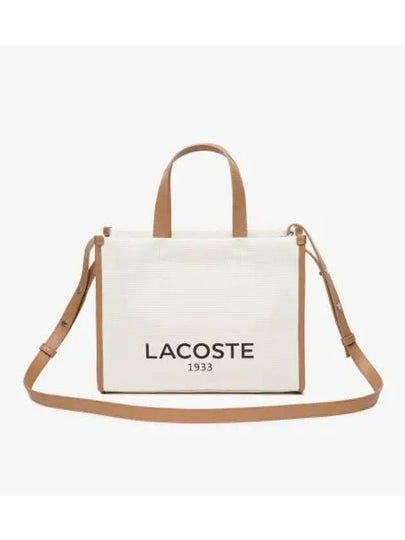 Heritage Canvas Tote Bag Beige - LACOSTE - BALAAN 2