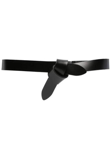 Lecce Knotted Leather Belt Black - ISABEL MARANT - BALAAN 1