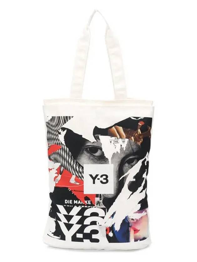 Graphic Logo Print Tote Bag White - Y-3 - BALAAN 2