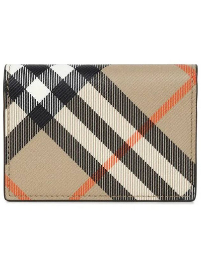 Check Folding Card Wallet Beige - BURBERRY - BALAAN 2